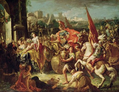 La entrada de Alejandro Magno (356-23 a.C.) en Babilonia de Gasparo Diziani